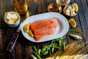 Photo Credit: David B Townsend (unsplash.com). Salmon on a plate.