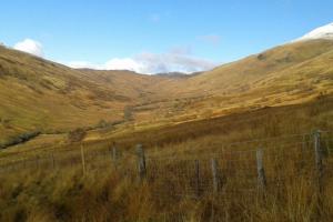 The view when looking up Glen nam Mean